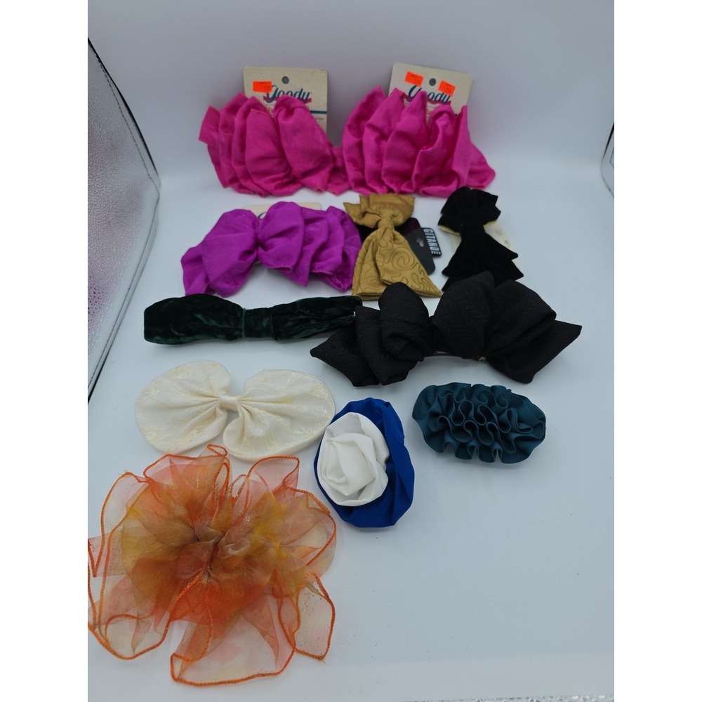 Vtg 1990's Hair Clip Bow GOODY OVERSIZED Big Ruffle Bow NEW 8"‎ Lot Of 11